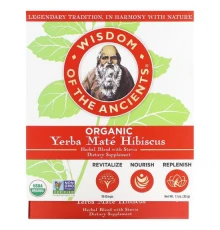 Wisdom Of The Ancient, органічний гібіскус Yerba Maté, трав’яна суміш зі стевією, 16 пакетиків, 32 г (1,1 унції)