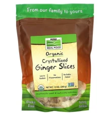 NOW Foods, Real Food, шматочки органічного імбиру, 340 г (12 унцій)