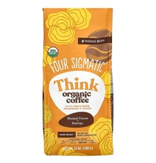 Four Sigmatic, Think, органічна кава з гребінцем гребінцем і яконом, цілі зерна, темне обсмажування, 340 г (12 унцій)