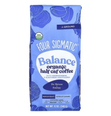 Four Sigmatic, Balance, органічна кава з половиною кофеїну з адаптогенами ашвагандою й елеутеро, мелена, середнє обсмажування, 340 г (12 унцій)