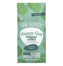 Four Sigmatic, Happy Gut, органічна кава з пробіотиками та грибами, мелена, середнє обсмажування, 340 г (12 унцій)