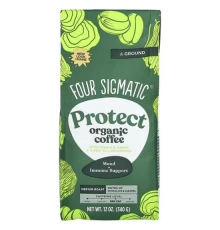 Four Sigmatic, Protect, органічна кава з вітаміном D, грибами чага та хвостатими грибами, мелена, середнє обсмажування, 340 г (12 унцій)