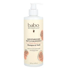 Babo Botanicals, зволожувальний дитячий шампунь і гель для душу, з вівсяним молоком і календулою, 473 мл (16 рідких унцій)