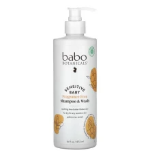 Babo Botanicals, Sensitive Baby, шампунь і гель для душу, без ароматизаторів, 16 рідк. унцій (473 мл)