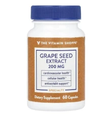 The Vitamin Shoppe, екстракт кісточок винограду, 200 мг, 60 капсул