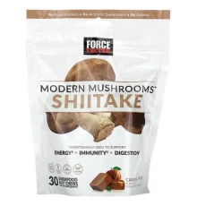 Force Factor, Modern Mushrooms, шиїтаке, яблуко-карамель, 30 м’яких жувальних таблеток із суперфудами