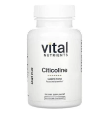 Vital Nutrients, цитиколін, 60 веганських капсул