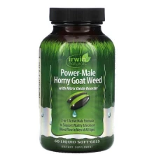 Irwin Naturals, Power-Male, Horny Goat Weed, з підсилювачем оксиду азоту, 60 капсул із рідиною