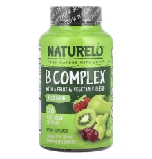 NATURELO, комплекс вітамінів групи B із сумішшю фруктів та овочів, із коензимом Q10, 120 вегетаріанських капсул