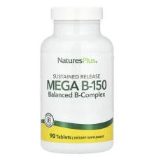 NaturesPlus, Mega B-150 з уповільненим вивільненням, збалансований B-комплекс, 90 таблеток