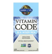 Garden of Life, Vitamin Code, цільнохарчова мультивітамінна добавка для чоловіків від 50 років, 120 вегетаріанських капсул