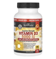BioSchwartz, Superior Strength, вітамін D3, 5000 МО, 360 капсул