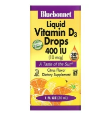 Bluebonnet Nutrition, Liquid Vitamin D3 Drops, Natural Citrus Flavor, 400 IU, 1 fl oz (30 ml)