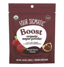 Four Sigmatic, Boost, органічний суперпорошок, без кофеїну, малина й гранат, 140 г (4,94 унції)