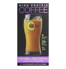 Chike Nutrition, холодна кава з високим вмістом білка, карамель, 12 пакетиків по 30 г (1,06 унції)