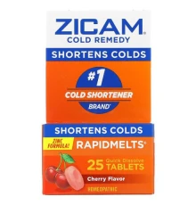 Zicam, Cold Remedy, RapidMelts, вишня, 25 швидкорозчинних таблеток