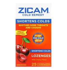Zicam, Cold Remedy, пастилки, черешня, 25 пастилок в індивідуальній упаковці