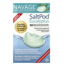 Navage, Nasal Care, сольовий розчин для промивання носа, SaltPod, евкаліпт, 30 капсул із концентратом фізіологічного розчину