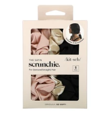Kitsch, The Satin Scrunchie, для текстурованого та прямого волосся, асорті, 5 шт.