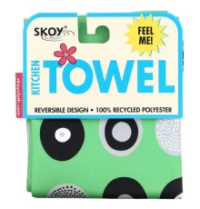 Skoy, Kitchen Towel, Double Sided Circle Print, Green, 1 Towel