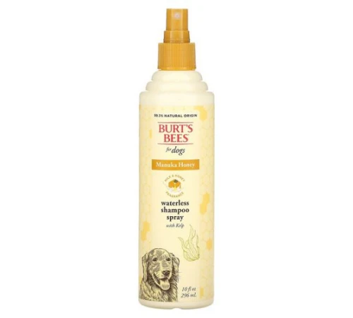 Burt's Bees, безводний шампунь-спрей із водоростями та медом манука, для собак, молоко й мед, 10 рідк. унцій (296) Burt's Bees, безводний шампунь-спрей із водоростями та медом манука, для собак, молоко й мед, 10 рідк. унцій (296)
